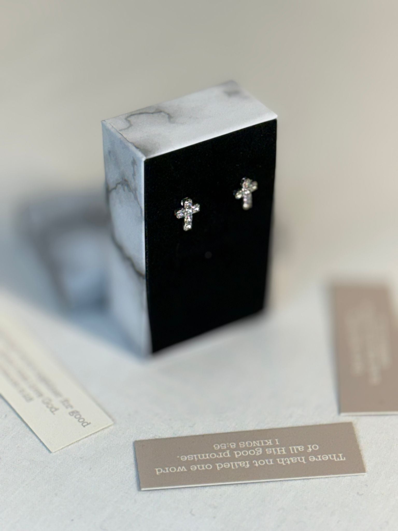 SparkleStone Cross Studs