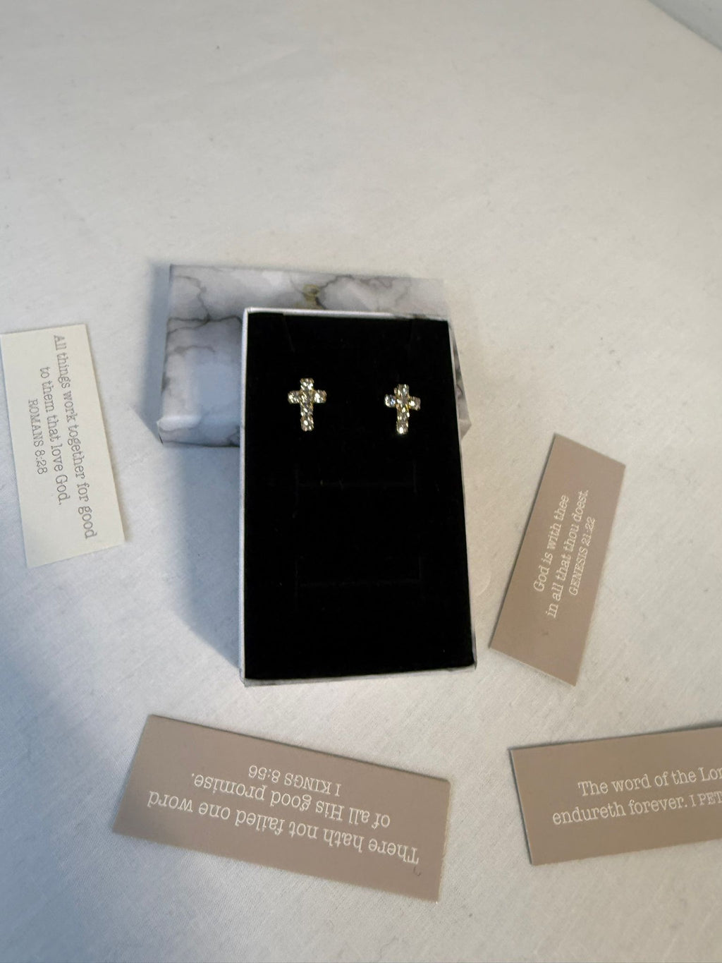 SparkleStone Cross Studs